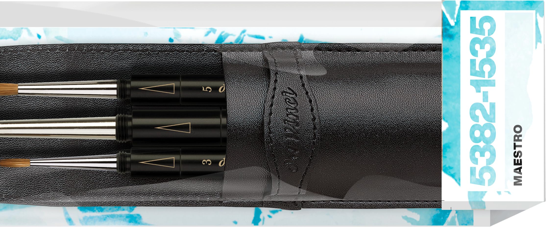 da Vinci Brushes Maestro Kolinsky Watercolor Brushes, Black, 3 Count - Image 4