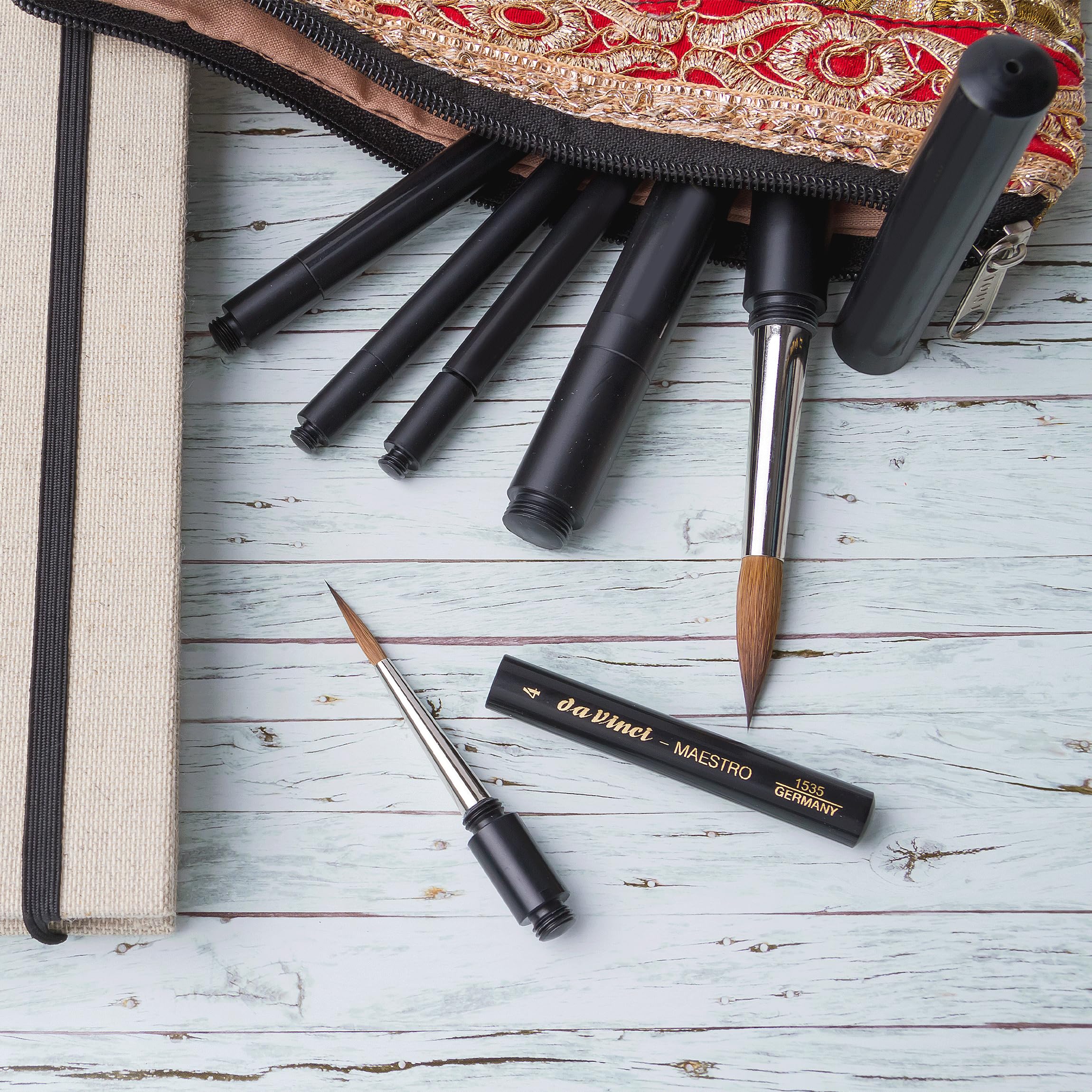 da Vinci Brushes Maestro Kolinsky Watercolor Brushes, Black, 3 Count - Image 6