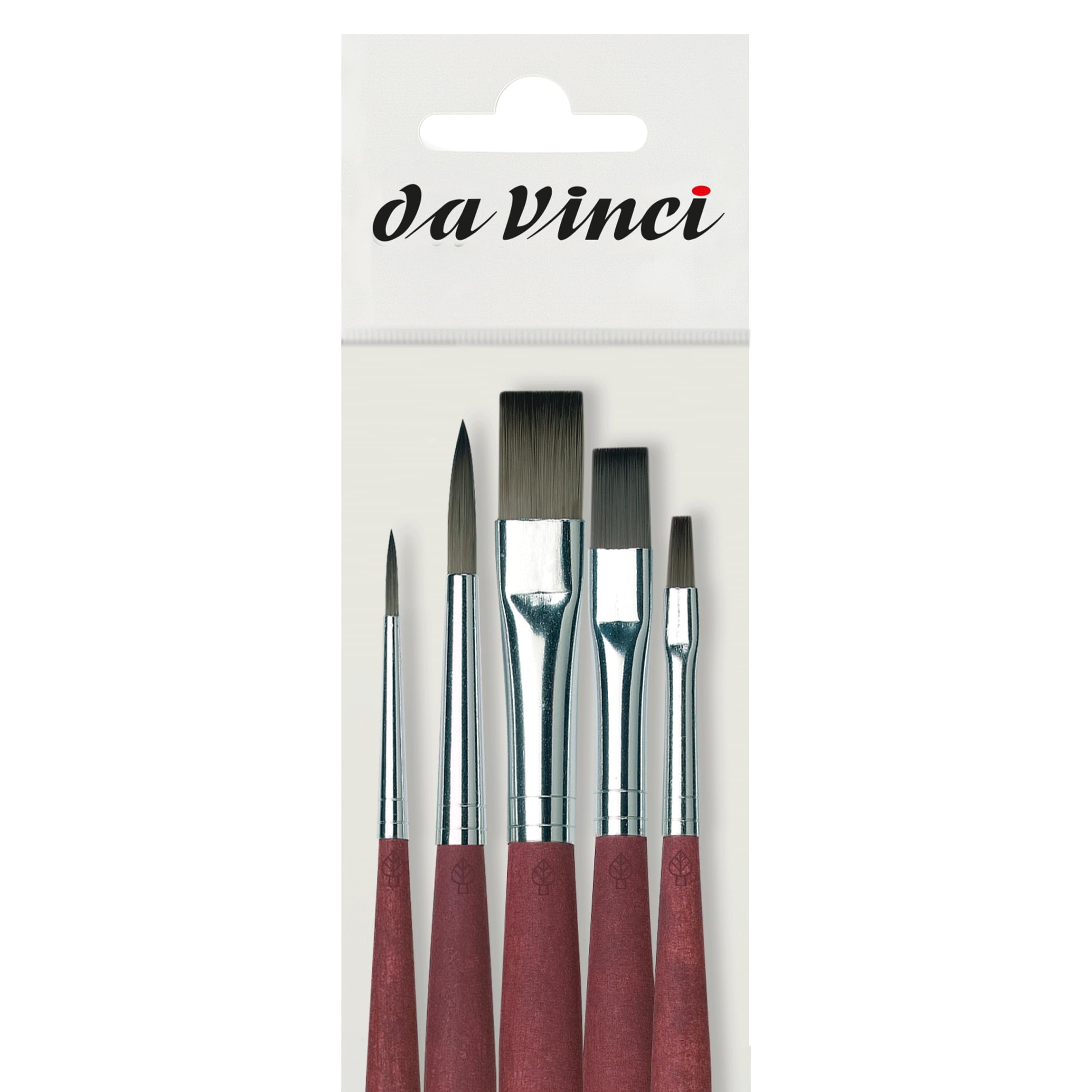 da Vinci Oil & Acrylic Brush Set 5269 - COLLEGE Synthetics - 5 Brush Set containing Series 8730 Round Size 2 & 6 plus Series 8740 Flat Size 4, 8 & 12 - Strong fibers that are easy to clean - Made in Germany - Image 3