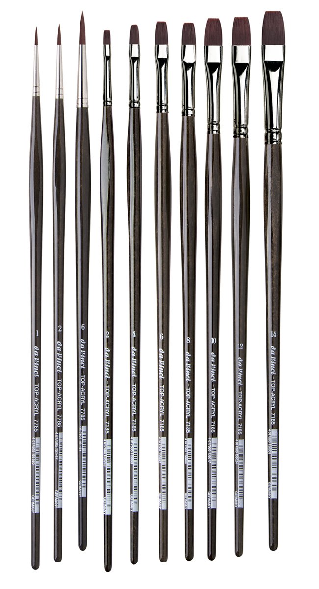 da Vinci Oil & Acrylic Series 5405 Top Acryl Paint Brush Set, Synthetic with Gift Can, Multiple Sizes, 10 Brushes (Series 7185 and 7785) - Image 3