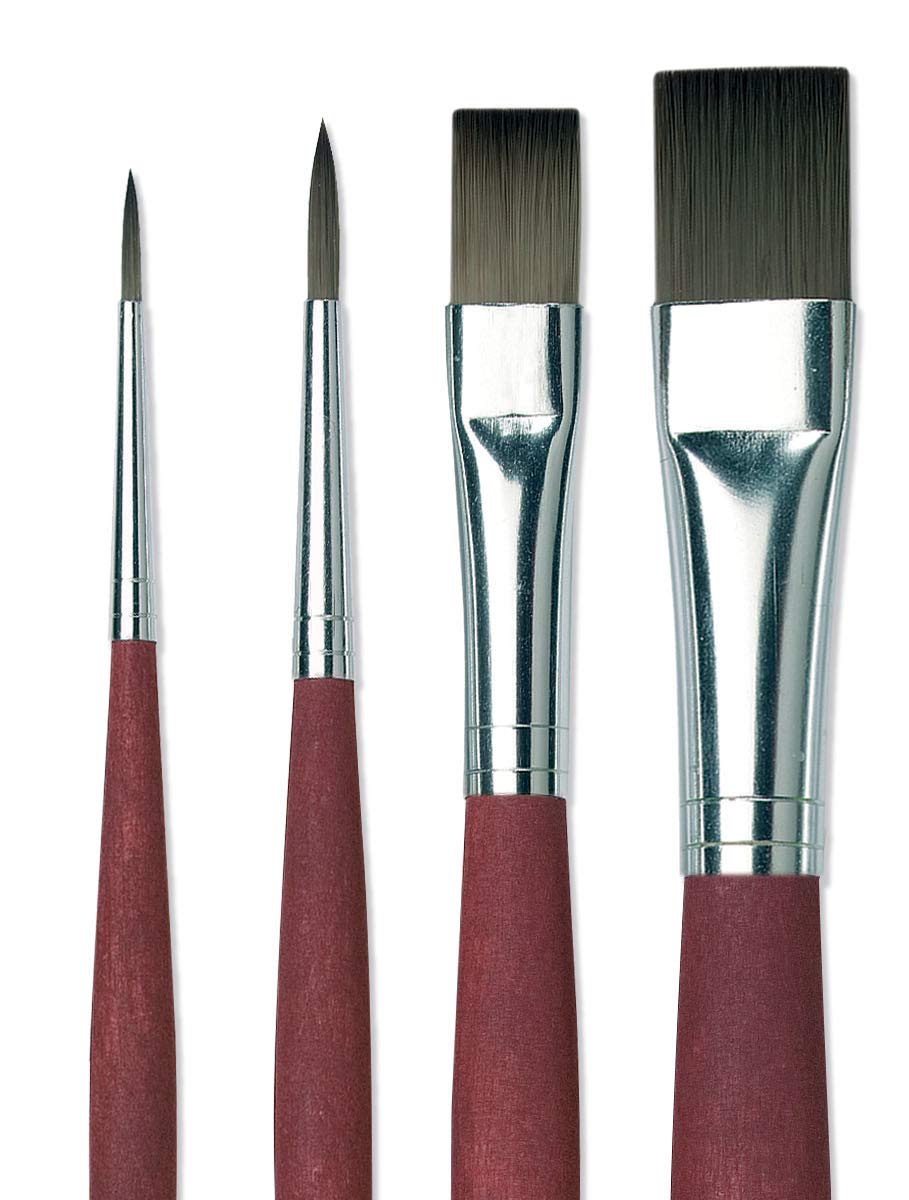 da Vinci Oil & Acrylic Series College Synthetic Paint Brush Set with Bamboo Brush Mat, Multiple Sizes, 4 Brushes (Series 8730 and 8740) - Image 3