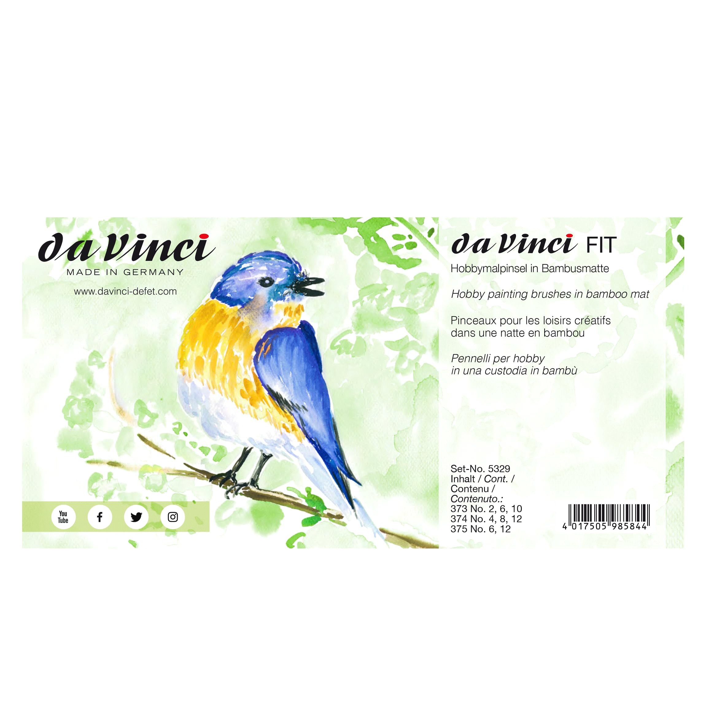 da Vinci Student Student Brush Set, Black 8 Each - Image 6