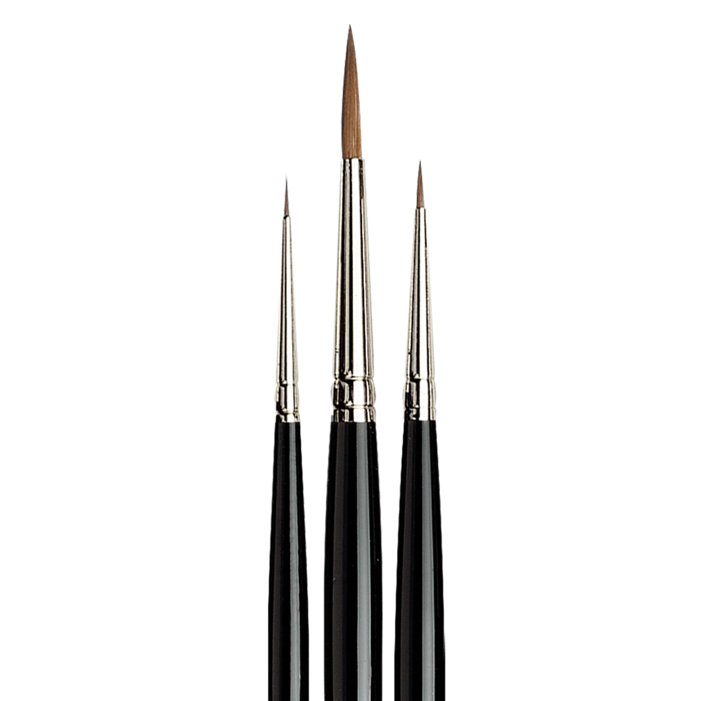 da Vinci Watercolor Maestro Kolinsky Red Sable Brush Set 5500-3 Brush Set - Series 10 Sharp Round in Sizes 5/0, 0 & 4 in an Elegant Black Gift Box. - Image 4