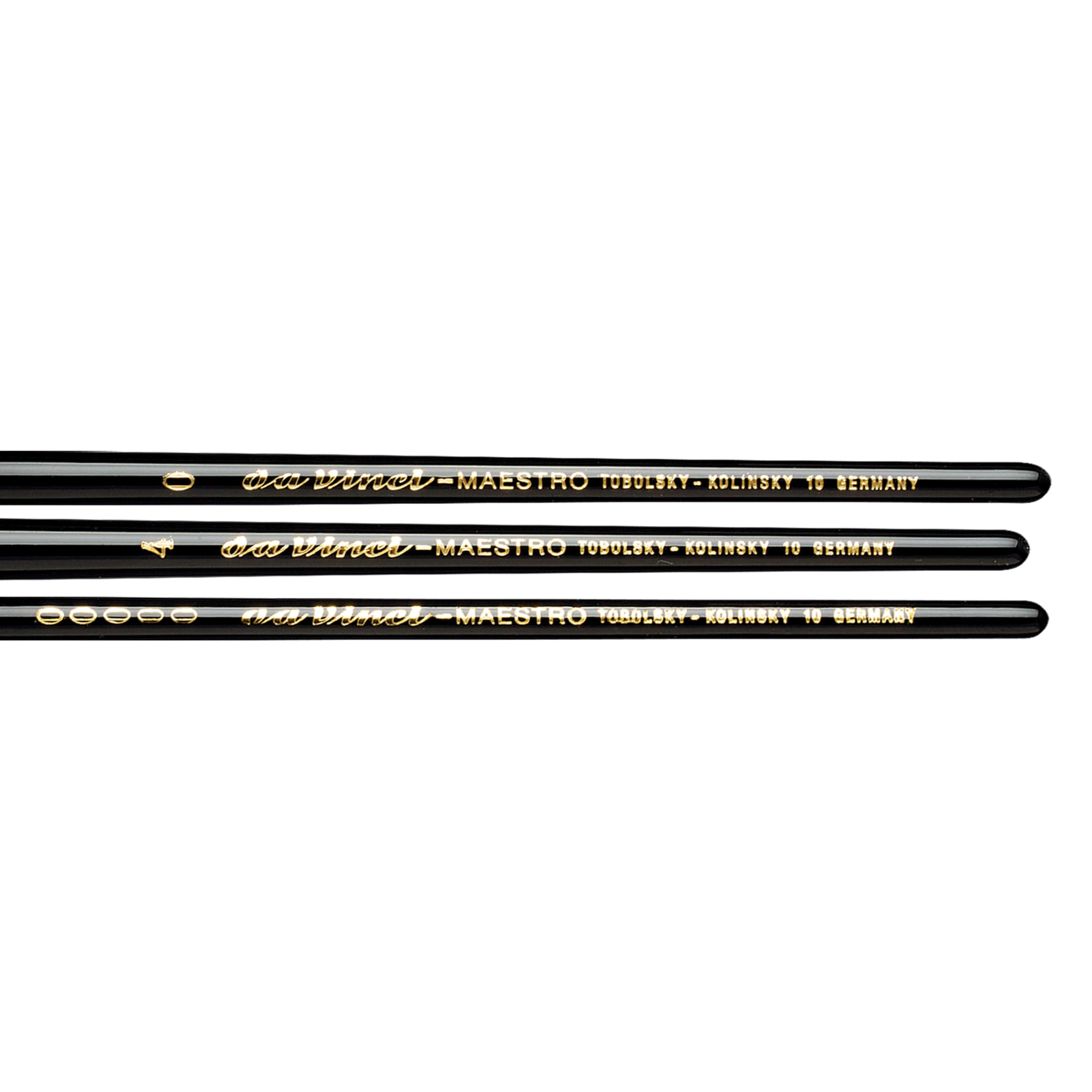 da Vinci Watercolor Maestro Kolinsky Red Sable Brush Set 5500-3 Brush Set - Series 10 Sharp Round in Sizes 5/0, 0 & 4 in an Elegant Black Gift Box. - Image 5