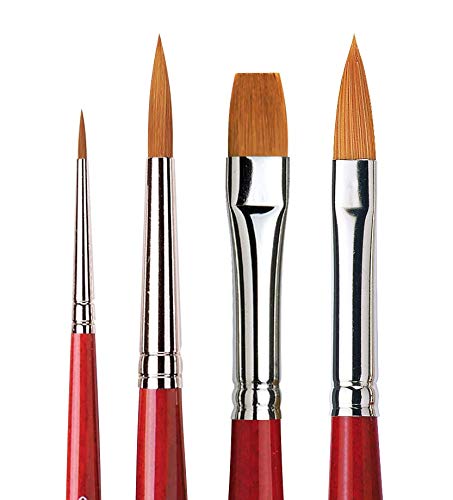 Da Vinci Watercolor Paint Brush Set, CosmoTop Spin Brushes, Multi-Diameter Advanced Synthetic Fibers - Round 0 and 6, Bright 10 and Cats Tongue 8 (5231-4) - Image 3