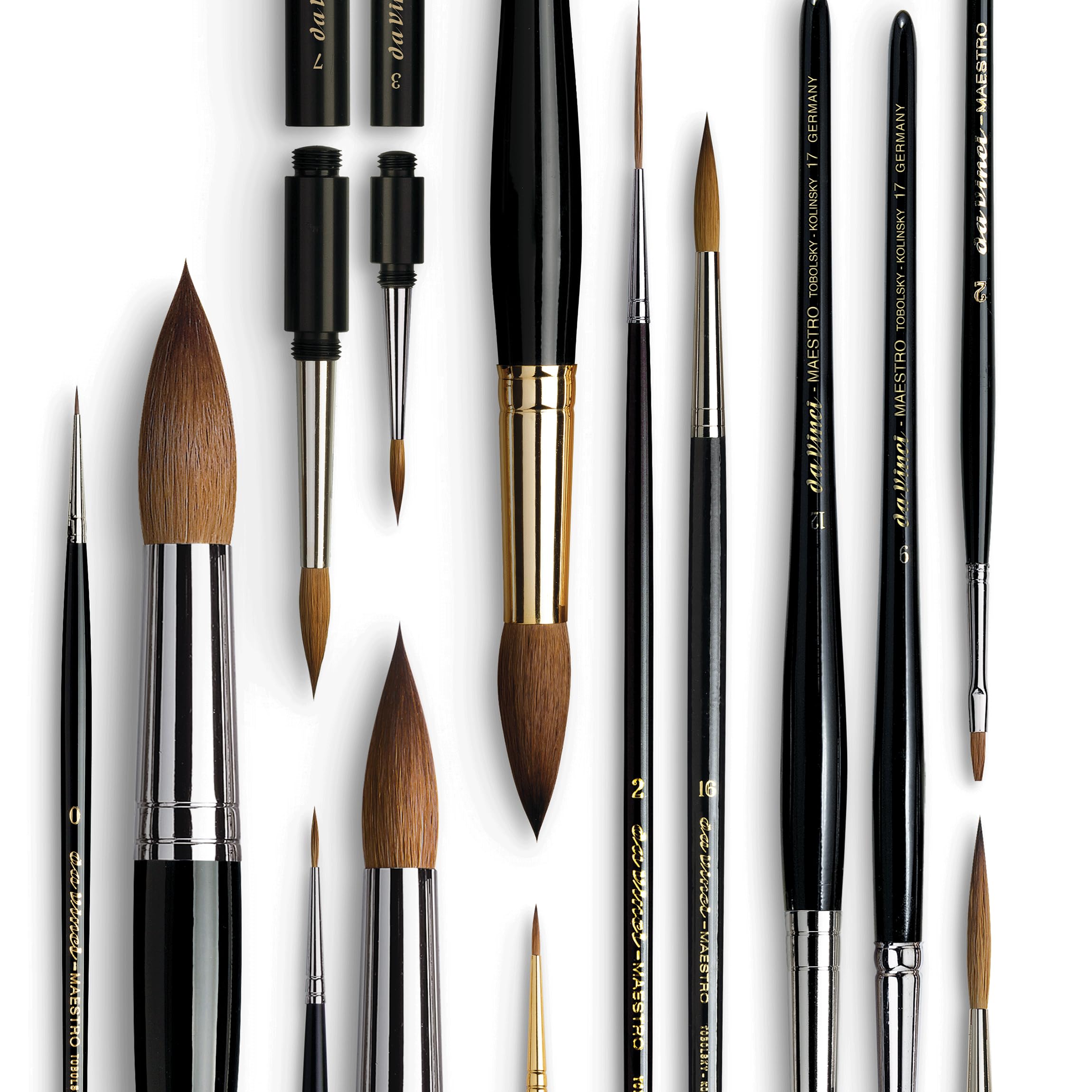 da Vinci Watercolor Series 10 Maestro Paint Brush, Round Kolinsky Red Sable, Size 3/0 (36802) - Image 6