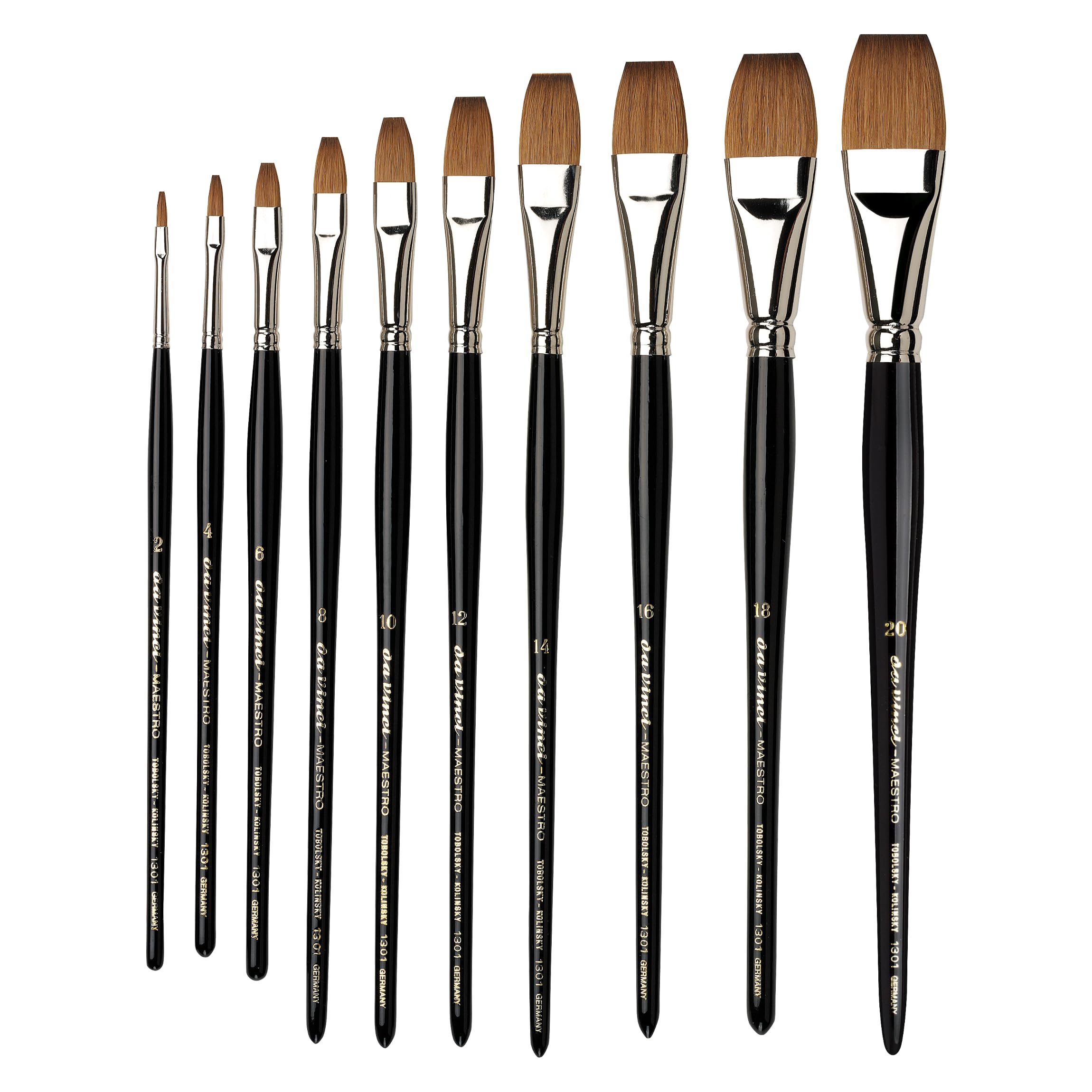 da Vinci Watercolor Series 1301 Maestro Paint Brush, Flat Kolinsky Red Sable, Size 16 (1301-16) - Image 5