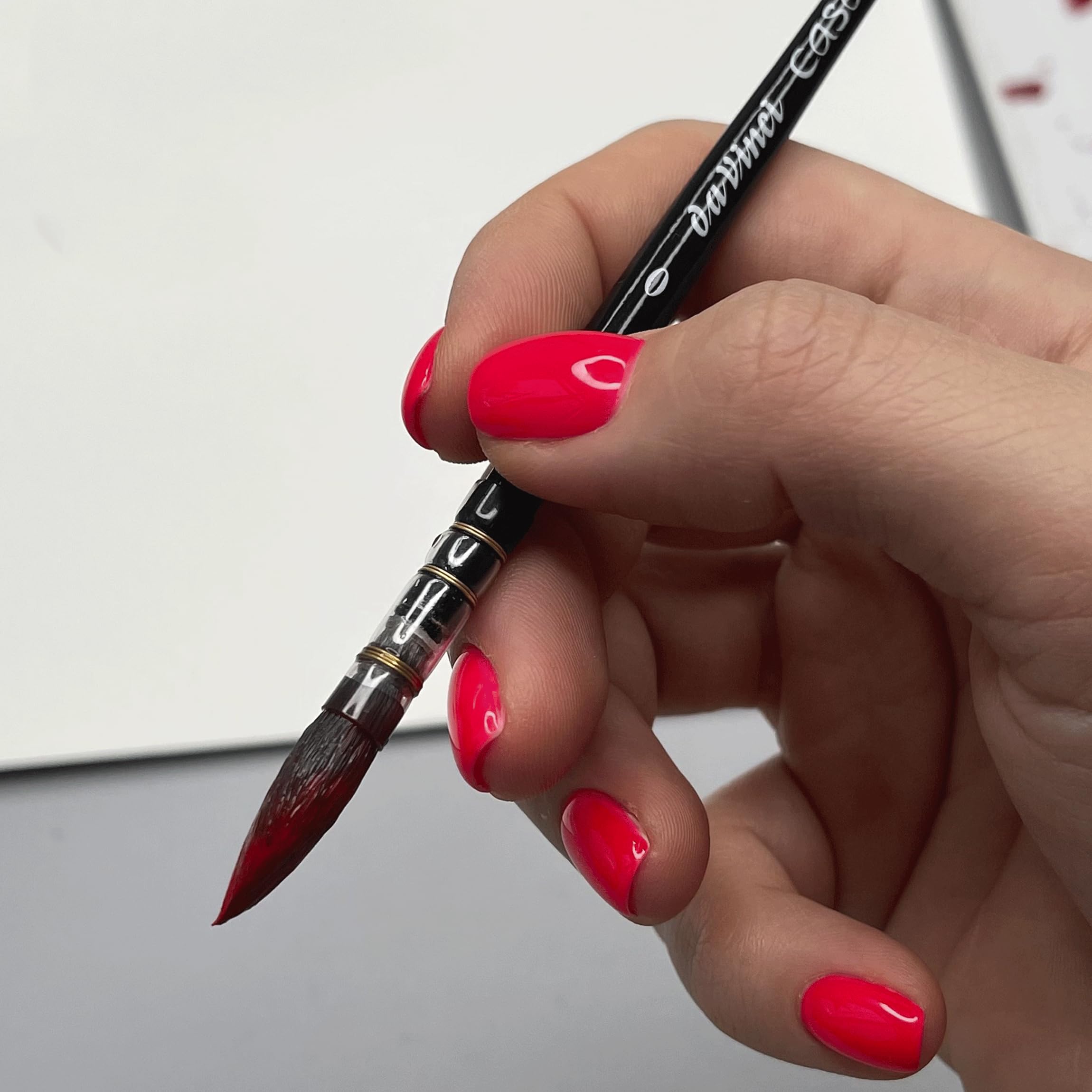 da Vinci Watercolor Series 498 Casaneo Paint Brush, Round Quill New Wave Synthetics, Size 0 - Image 6